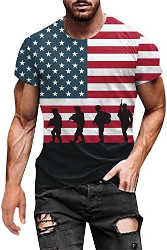 UBST Soldier с къс ръкав за мъже, тениска с американския флаг, Ретро Патриотическая мускулна тренировка, Лека атлетика,
