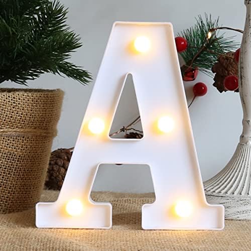Malgero LED Marquee Light Up Мини-Осветление букви от Азбуката A, Топли Бели нощни лампи, работещи на батерии-26 Декоративни лампи-шатри за Сватба, рожден Ден, Коледно парти, декор