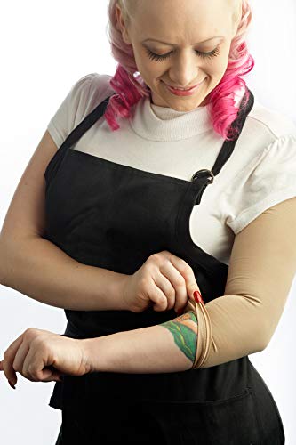 Ръкав за прикриване на татуировки Tatjacket, 2 опаковки, покрива Изцяло на ръка, Защита UPF 50, Без приплъзване, за Жени и мъже (Унисекс), МАЛЪК, КАФЯВ