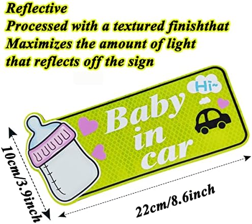Стикер върху Бронята 3ШТ Baby in Car Bv, Магнитна Светоотражающая Стикер на Бронята за водача-Начинаещ, Нова Стикер за шофьори,