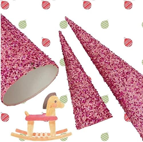 LeMall Розови Блестящи Коледни Шишарки за diy 1218 24 Комплект от 3 Орнаменти като декор Коледната трапеза, Декор камина,