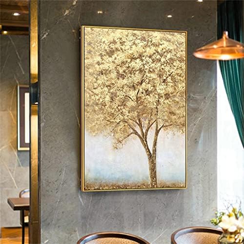 DLVKHKL Картина за Паричните дърво Пейзаж Ръчно изработени Живопис с маслени бои монтаж на стена Арт Декор за вашия дом офис