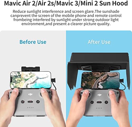 Skyreat Mini 3/Mini 2 сенника, Защитен калъф за вашия телефон 4,7-6,7 инча с каишка, Аксесоари за DJI Mini 2/Mini Pro 3|Mavic