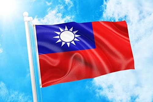 DMSE Тайван Тайван флаг 3X5 Метра Фут Полиестер 100D Флаг, Устойчиви на uv радиация (3 X 5' фута Фут)