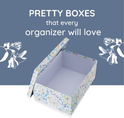 Декоративни Картонени кутии за съхранение на Soul & Lane с капаци | Шепот на пролетта - Комплект от 3 | Елегантни