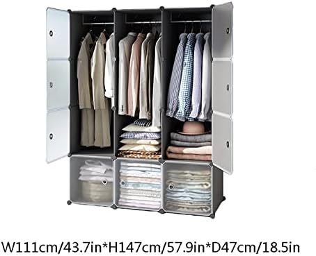 LOWLIU Waradrobe Преносим шкаф за закачане на дрехи Комбиниран шкаф Модулен шкаф, за да пести място на Перфектния Органайзер за съхранение на Куб за книгата на стелажи Шка?