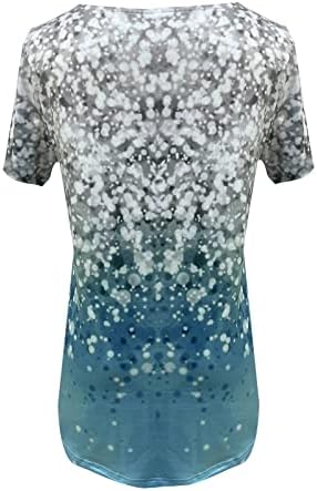 Дамски Блузи, начинът, по който Ежедневна Блуза с Пейзажна Рисувани, С Къс ръкав, Свободно Cut, Нередовна Тениски