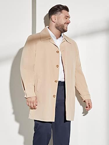 Мъжки яке Xinbalove Якета за мъже, мъжки однобортное палто с наклонени джобове (Цвят: каки, Размер: 4X-Large)