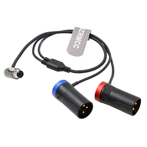 SZRMCC Нископрофилен аудио кабел TA5F Mini XLR 5 контакти в Двоен XLR 3-пинов аудио кабел за полеви микшерных записващи