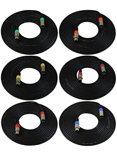 Кабели за микрофонного кабел GLS Audio 25 метра - От цветно XLR-щепсела към Цветен XLR-штекеру на черни кабели - 25-инчов