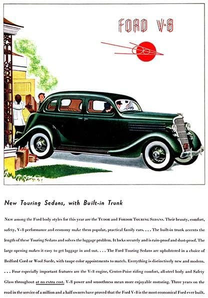 Туристически седан V-8 1935 година на издаване - Рекламен Магнит