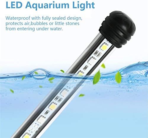 MLJ Led Лампа за Аквариум, 7-44 Инча, Водоустойчива Лампа за риба, Бяло със Синьо, RGB Подводна Лампа, Потопяема