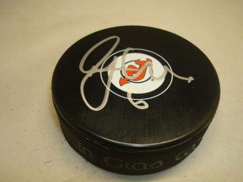 Анди Грийн подписа хокей шайба в Ню Джърси Дэвилз с автограф от 1B - за Миене на НХЛ с автограф