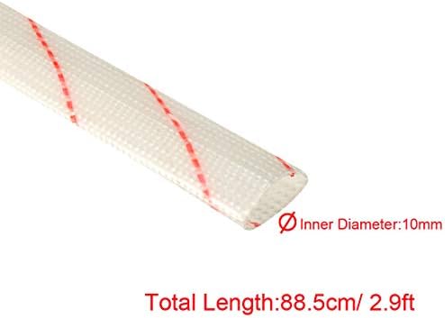Теплозащитный ръкав от фибростъкло uxcell 10 мм (3/8 инча) ID x 2,9 метра Регулируема Тръба От PVC и Силикон Стекловолоконной