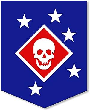 Син стикер с логото на MARSOC Marine Raiders с череп и звездите (стикер USMC), Официално лицензирана морската пехота