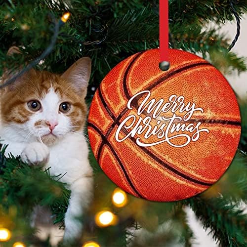 Баскетболно Коледно Дърво Висящи Украшения Подарък на Баскетболния отбор Забавен Коледен Окачен Декор Подарък за Феновете