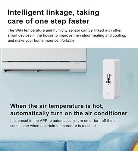 3-Pack WiFi Сензор за температура и влажност на въздуха: Безжичен монитор температура и влажност с оповещением от приложения,