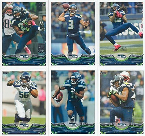 Seattle Seahawks 2013 Начело Редовен Команден комплект от 19 картички, състоящ Ръсел Уилсън, Маршона Линч, Шърман и други шампиони на Супербоул