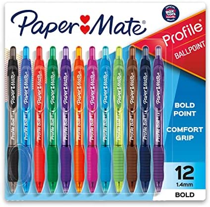 Прибиращи химикалки Хартия мат Profile, Удебелен шрифт (1,4 mm), Различни цветове, 12 маркер химикалки Count