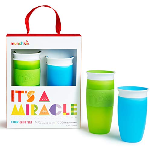 Манчкин® Това е просто Чудо! Подаръчен комплект 360 Sippy Cup, включва в себе си 10 грама и 14 грама Miracle® 360 Cup, син / Зелен