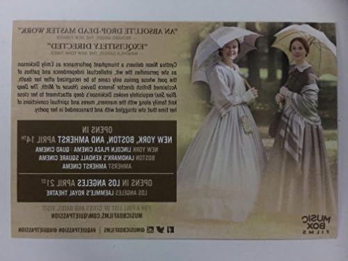 Тиха СТРАСТ - D / S Оригинална картичка с филм 4 x6 Синтия Никсън 2017 Емили Дикинсън