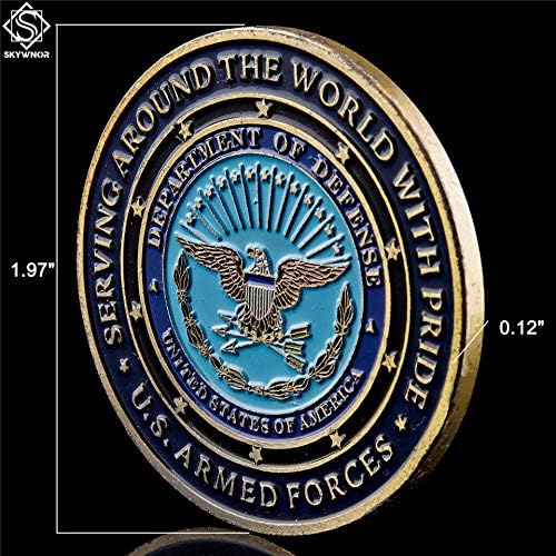 Гордата Семейство на американските военни от Въоръжените Сили Служат По Целия свят с Гордост Монети на Министерството