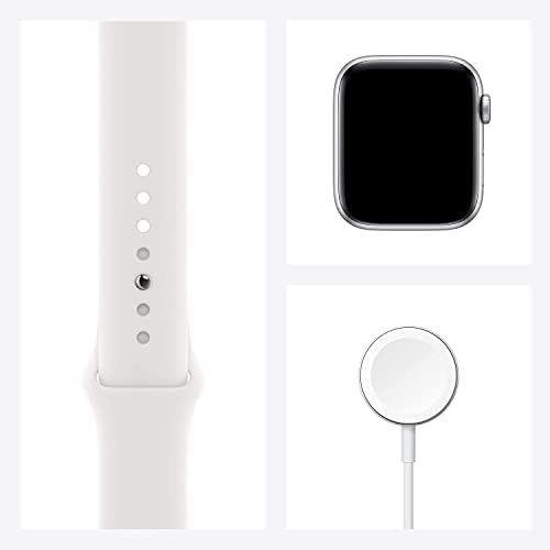 Apple Watch SE (GPS + cellular, 40 мм) Сребрист Алуминиев корпус с бял спортен каишка (обновена)