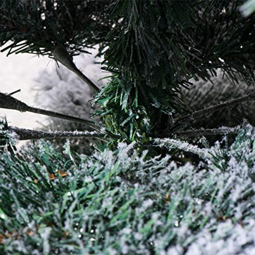 Изкуствена Коледна елха DLPY 6 Фута, Покрита със слоеве Snoin, Борова Елха без светлина върху Здрава метална стойка,