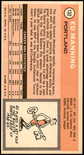 1970 Topps # 132 Ед Манинг Трейл Блейзърс (баскетболно карта) NM Трейл Блейзърс Джаксън Стейт Юнивърсити