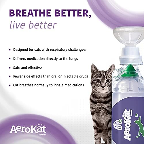 Оригинален Аерозолен инхалатор AEROKAT* Котешки за котки и котенца с изключителен индикатор за РАЗХОДА-VU*