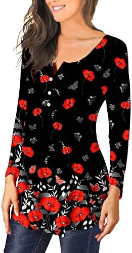 NOKMOPO/ Дамски Фланелевая Риза, Модни и Ежедневни Риза с Кръгло деколте и Копчета, Свободна Риза с Дълги Ръкави