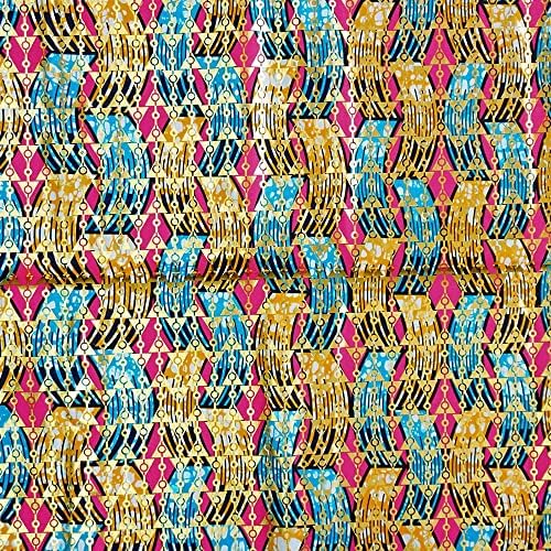 Африканска Восъчен Плат Анкара Африка Памук, Мек Дизайн на Щампи Анкара Восъчен Двустранен Печат Имитация на Восъчна Кърпа 6 Ярда - African Fabric by The Yard