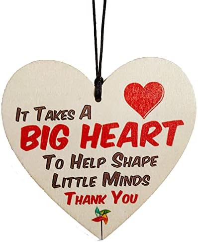 Подаръци на учителите CAKIROTS Дървена Табелка във формата на Сърце -Трябва Голямо Сърце, за да Образуват Малки