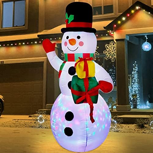 На РАЗСЪМВАНЕ На 6-подножието Коледни Надуваеми Играчки за Двора, Надуваем Снежен човек с Магически Светлини, Надуваем