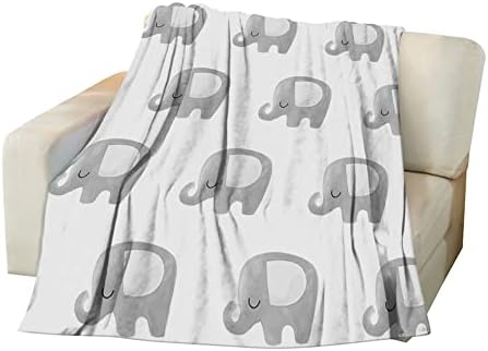 Zaueky Хубаво одеяло със слонове, Минималистичное детско Фланелевое одеяло с животни в скандинавски стил, Меко