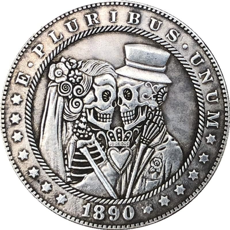 QINGFENG 38 ММ Старинна Сребърна Доларова Монета на САЩ Морган Скитник Монета 1890-C Занаятите 200