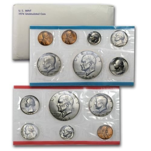1974 г. Мента, определени от 13 теми в оригиналната опаковка от монетния двор на САЩ Uncirculated
