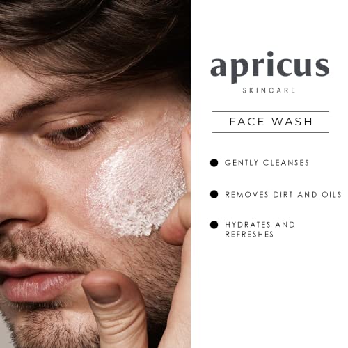 Мъжко средство за измиване на лицето от Apricus Skincare | Почистващо средство за дълго, масла и лице за мъже | Ежедневно средство за измиване на лицето с краставица, масло о