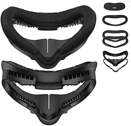 KIWI design Обновена възглавница за лицето, аксесоари за фитнес, съвместими с Quest 2, с кожено покритие за интерфейса