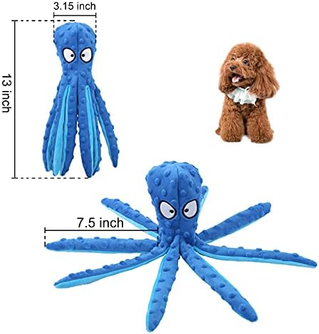 Дъвченето играчка за кучета WishLotus Октопод, Плюшен играчка за кучета, Без плънка, Пищащая Играчка за кучета с