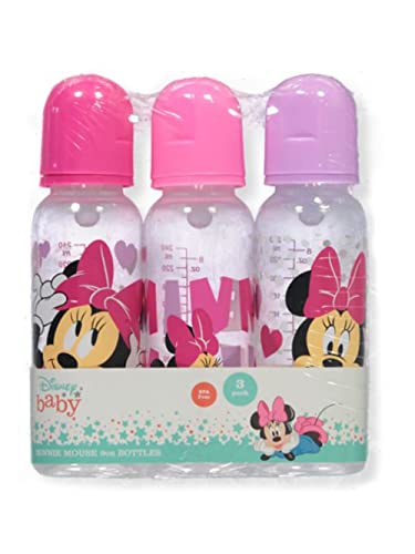 Дисни Cudlie Minnie Mouse Baby Girl 3 Опаковки Бутилки от по 9 грама със Сърца и принтом Мини маус