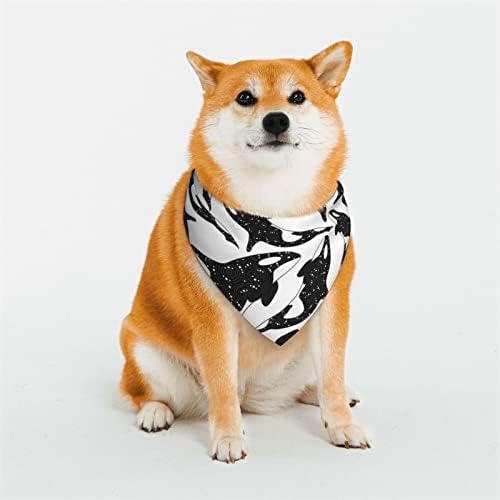 Кърпа за домашни любимци Косатка-Бял-Galaxy Мек шал за кученца и котки, стираемый за всеки ден, носна кърпичка среден