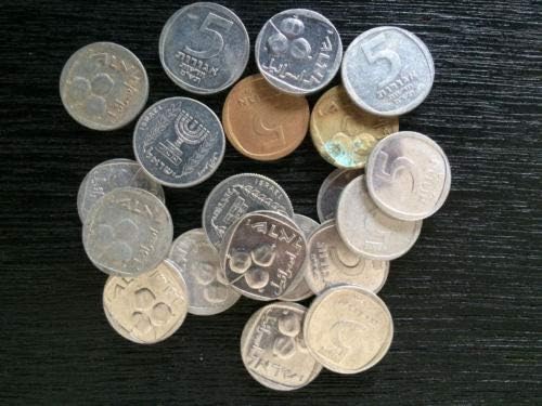 Лот от 20 Израелски монети 5 Старата Агора 1960-1991 Израел Рядко се Събират Еврейски пари Агорот