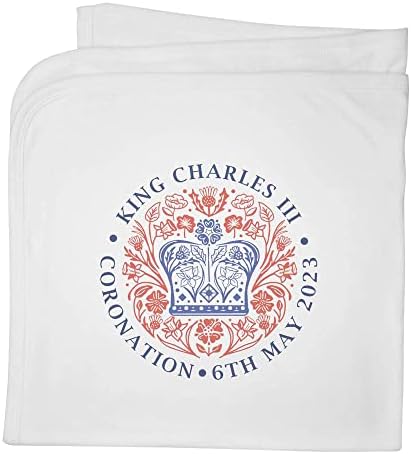 Памучно Бебешко одеало /Шал Azeeda Емблемата на коронацията на крал Чарлз (BY00027840)