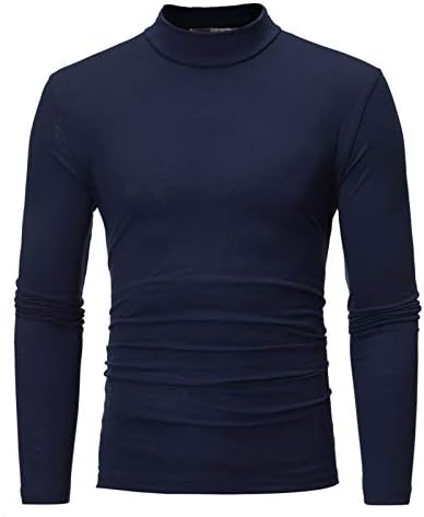 Тънка Риза с Еластична дъното, Обикновен Мъжки топ със средна яка и дълги ръкави, Мъжка Блуза, Мъжки t-shirt