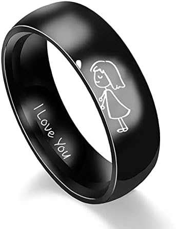 Пръстен в стил бохо за жени, прост пръстен от титанов стомана, женски пръстен, сладко бижу пръстен с анимационни герои