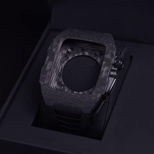 Комплект модификация часа AEMALL от въглеродни влакна за Apple Watch 7 с корпус от въглеродни влакна, 45 мм, за 6 SE 5