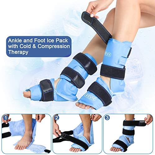 REVIX Тайна с лед за глезените и стоп при травми, Множество Гел Студена Компресиране терапия за Облекчаване на болки в краката,