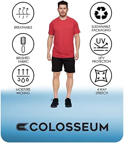 Colosseum Active Мъжки t-shirt Luke Performance От Еластична смес на Полиестер и Ликра За Тренировки С Къс Ръкав