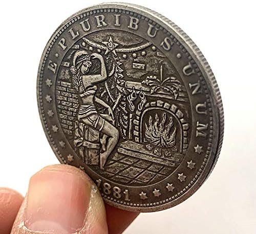 Копирна Монета 1881 Г., Лутане Монета, Любима Монета Коледно Момичета, Айде Монета, Сребърно Покритие Щастливата